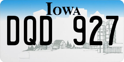 IA license plate DQD927
