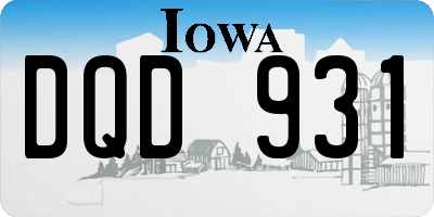 IA license plate DQD931