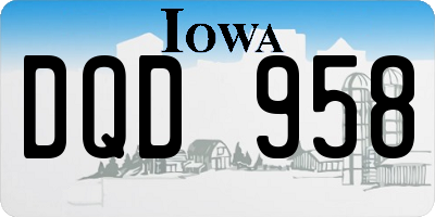 IA license plate DQD958