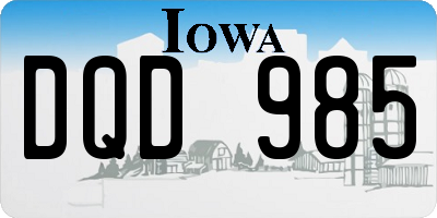 IA license plate DQD985