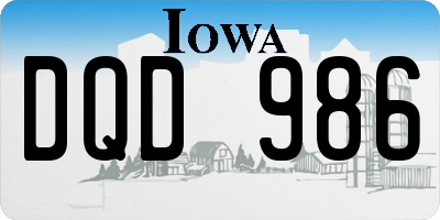 IA license plate DQD986