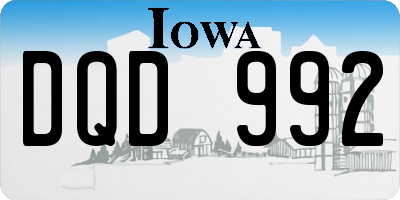 IA license plate DQD992