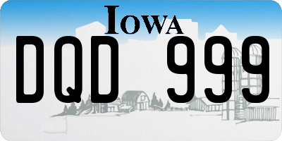 IA license plate DQD999