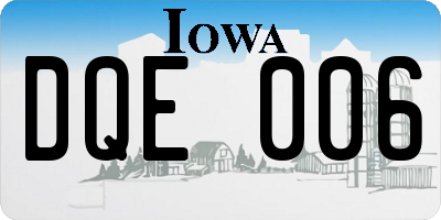 IA license plate DQE006