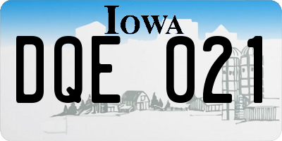 IA license plate DQE021