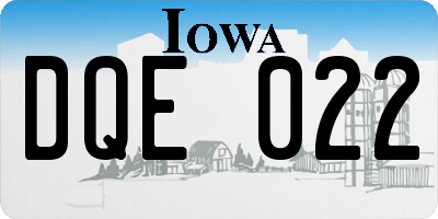 IA license plate DQE022