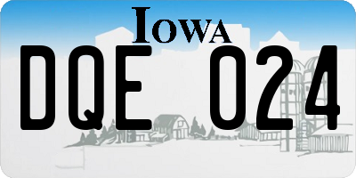 IA license plate DQE024