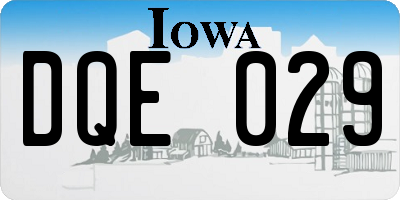 IA license plate DQE029