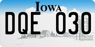 IA license plate DQE030