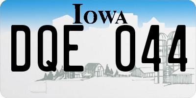 IA license plate DQE044