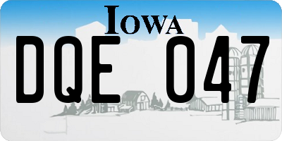 IA license plate DQE047