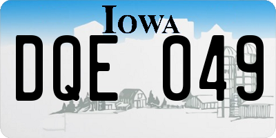 IA license plate DQE049