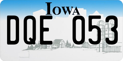 IA license plate DQE053