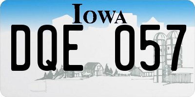 IA license plate DQE057