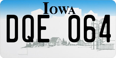 IA license plate DQE064