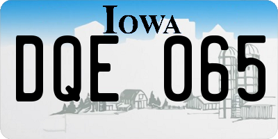 IA license plate DQE065