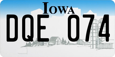 IA license plate DQE074