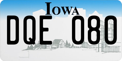 IA license plate DQE080