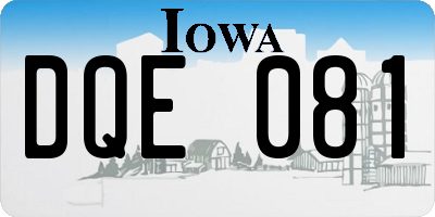 IA license plate DQE081