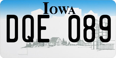 IA license plate DQE089