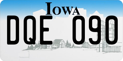 IA license plate DQE090