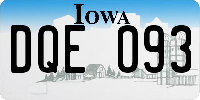 IA license plate DQE093