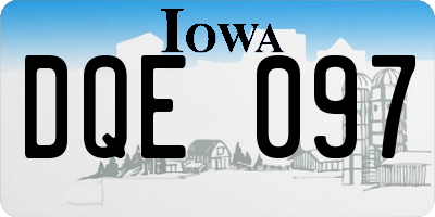 IA license plate DQE097