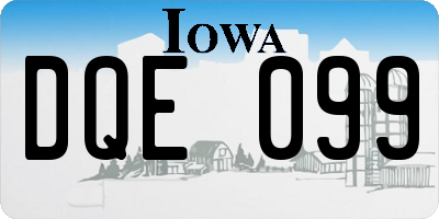 IA license plate DQE099