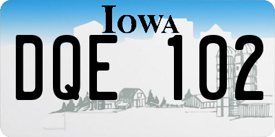 IA license plate DQE102