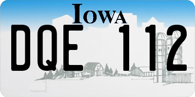IA license plate DQE112