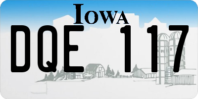 IA license plate DQE117
