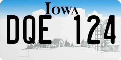IA license plate DQE124