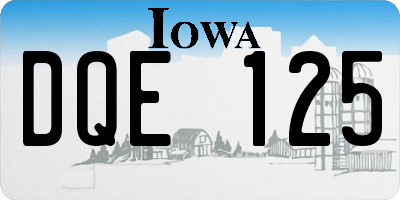 IA license plate DQE125