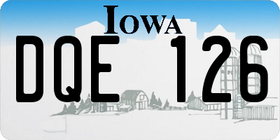 IA license plate DQE126