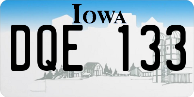 IA license plate DQE133