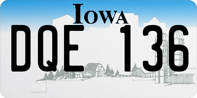 IA license plate DQE136