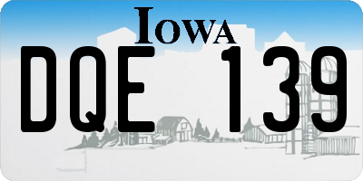 IA license plate DQE139