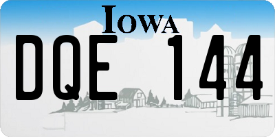 IA license plate DQE144