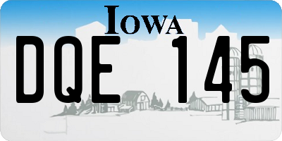 IA license plate DQE145