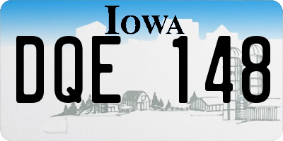 IA license plate DQE148