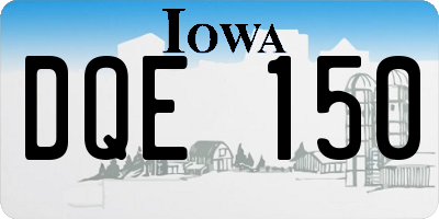 IA license plate DQE150