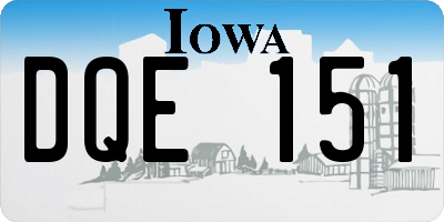 IA license plate DQE151