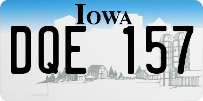 IA license plate DQE157