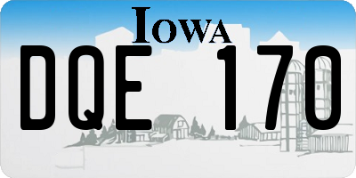 IA license plate DQE170