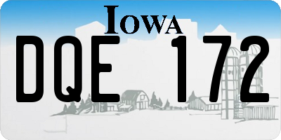 IA license plate DQE172