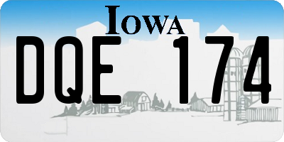 IA license plate DQE174