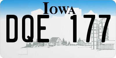 IA license plate DQE177