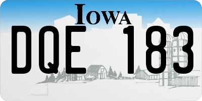 IA license plate DQE183