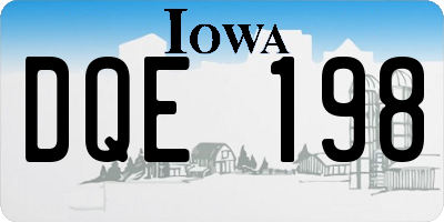 IA license plate DQE198