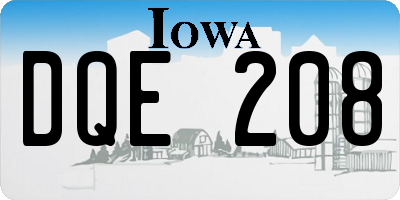 IA license plate DQE208